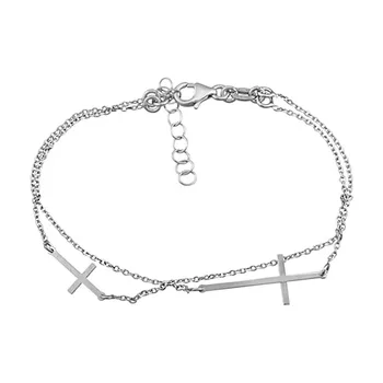 

Law silver bracelet 925m. Rhodium crossings 24mm. 14mm. [AA4396]