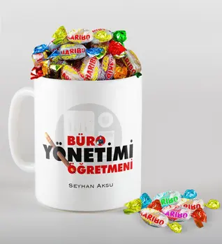 

Personalized Office Administration Öğretmeni Mug and Haribo Candy Gift Set