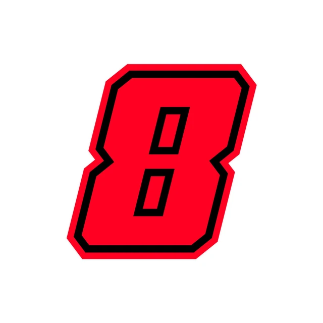  4R Quattroerre.it 13397 Racing Number 7 Moto GP, Neon Red, 10 x  9,5 cm : Automotive