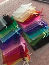 Bolsas de organza de decoración, embalaje para joyería, regalo o fiesta de boda, 7x9, 9x12, 10x15, 13x18CM, 24 colores, 50 unidades