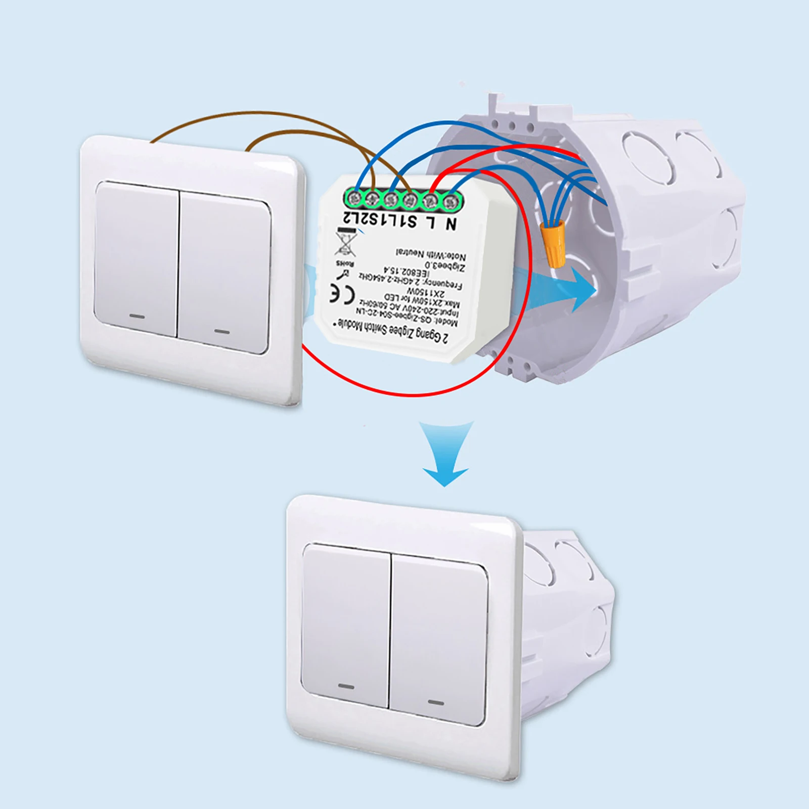 Tuya mini smart switch схема подключения