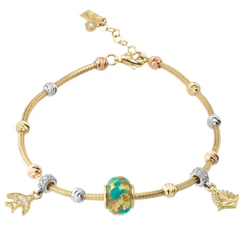 

Green Murano Stone Pandora Gold Bracelet 04-450-1000159