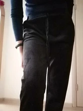Corduroy Pants Trousers Velvet Fleece Winter Thick Black Female Women Straight for Workout