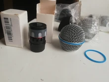 Cabezal de rejilla del micrófono de repuesto de malla de acero azul, accesorio de piezas de bricolaje