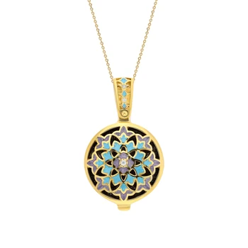 

Silver Pendant with cubic zirconia and enamel sunlight sample 925