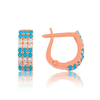 

Merve Silver Silver Blue Water Way Earrings