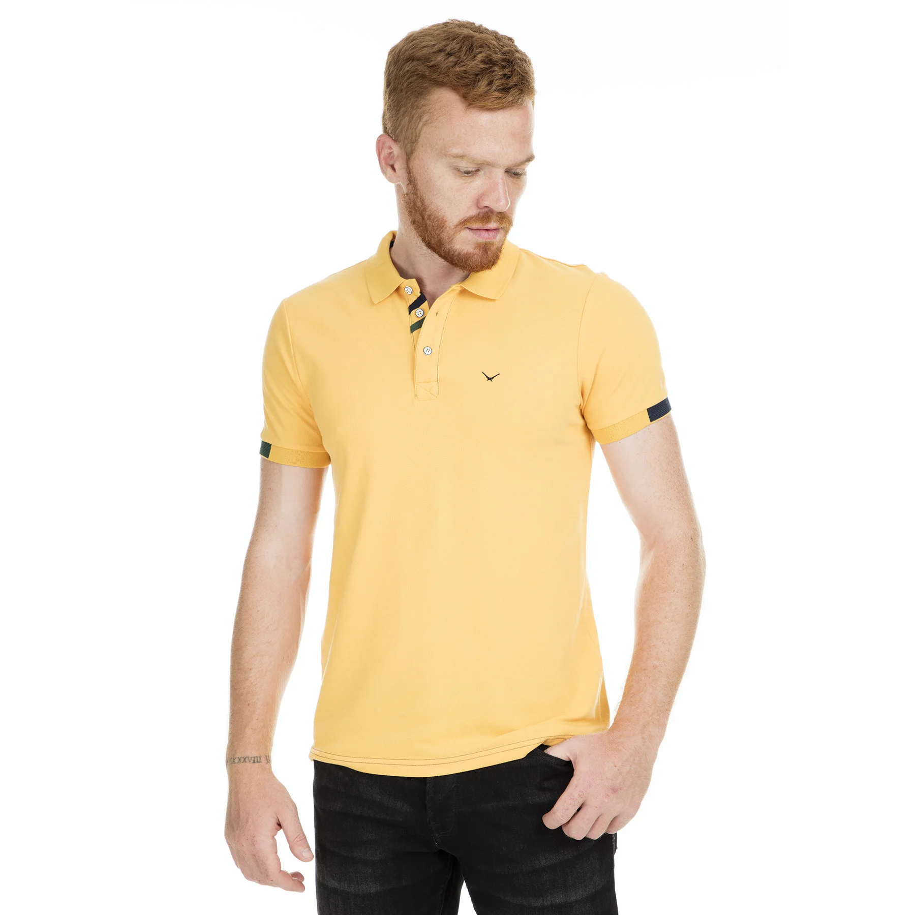 Горчица Cazador Polo футболки мужские shirirt CDR 4297 - Цвет: Горчица