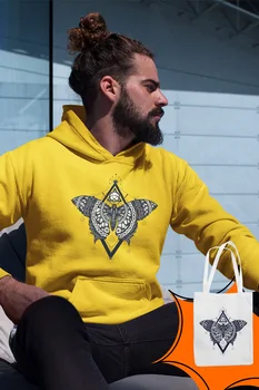 

Angemiel Wear Cosmic Butterfly Yellow Men 'S Hooded Sweatshirt Bags Kombin