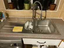 Grifos de latón para fregadero de cocina, escobilla, Palanca única, resorte extraíble, mezcladores, agua fría y caliente, grúa 9009