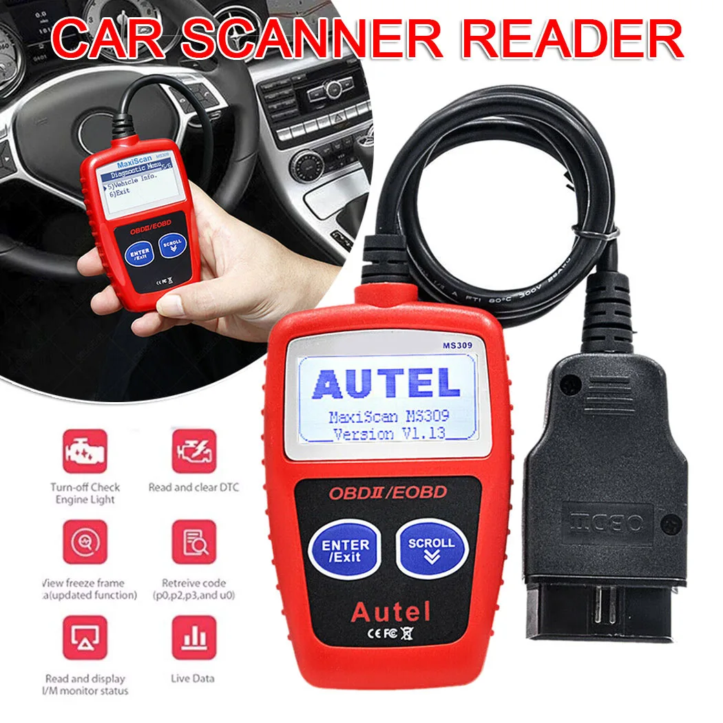 OBD2 Сканер для автодиагностики чтение кодов с ЖК дисплеем экраном