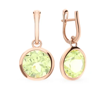 

Gold earrings with Topaz sunlight sample 585