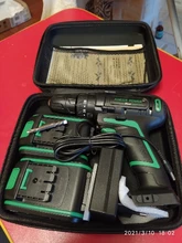 Taladro de impacto inalámbrico de 21V, destornillador eléctrico de mano, batería de litio de 1500 MAh, herramientas eléctricas de bricolaje para el hogar