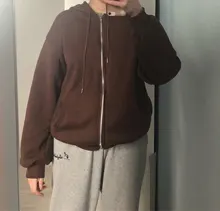 BiggOrange-Sudadera con cremallera para mujer, chaqueta de invierno, sudaderas de talla grande, bolsillos clásicos, jerséis de manga larga