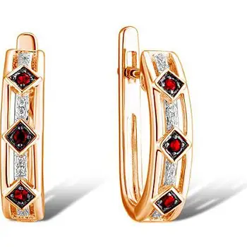 

Lucas gold earrings with rubies and diamonds in red gold