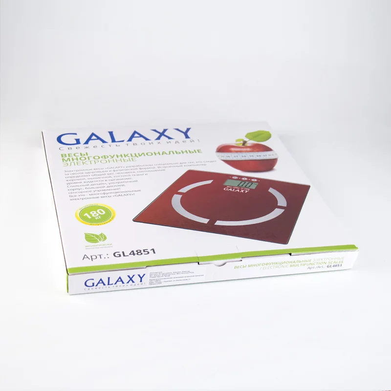 Многофункциональные электронные весы Galaxy GL 4851, максимально допустимый вес 180 кг, аккумулятор "CR2032" в комплекте