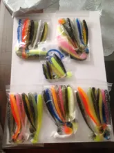 50 unids/lote 7cm 10cm suave señuelo para sábalo japonesa de silicona cebo mar gusano Swimbait Streamer de silicona atraer accesorio spinnerbait