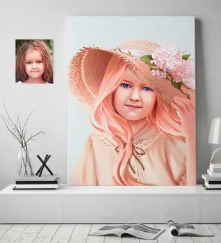 

Personalized Female Child Artistic Portrait Design Canvas Table 70x100cm-2