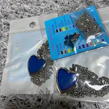 Humor collares de pendiente Corazón de amor collar de Control de temperatura de cambio de Color collar de acero inoxidable Cadena de joyería de las mujeres