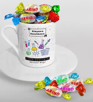 

Personalized Chemistry Teacher Turkish coffee Cup and Haribo Candy Gift Set-4