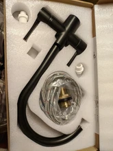 ROVOGO, grúa filtrada de doble mango negro mate para cocina, grifo con filtro de agua de rotación de 360, grifo mezclador de fregadero de cocina de tres vías