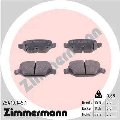 Колодки тормозные зад. Fiat PANDA(312, 319) 0.9 4x4 09.2012 ZIM