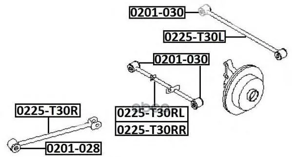 Тяга Подвески Продольная | Зад Прав/Лев | Nissan: X-Trail Nt30 Pnt30 T30nissan X-Trail Nt30 Pnt30 T30 2000- ASVA арт. 0225T30R