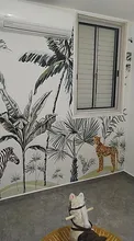 3D Wallpaper Mural Animals Nordic Tropical-Plants Custom Hand-Painted Large