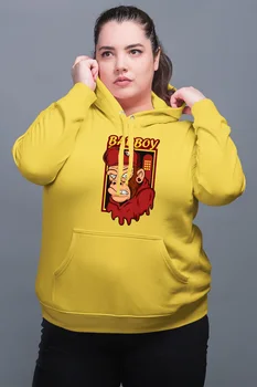 

Angemiel Wear Badboy Monkey Yellow Women 'S Hooded Sweatshirt