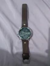 Reloj de cuarzo grande para hombre, cronógrafo con cuerpo de 52mm con pulsera, resistente al agua, con doble hora, estilo militar