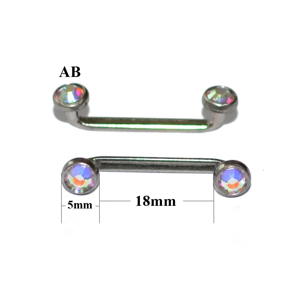 1 шт. G23 титановый Пирсинг 14 г внутренняя резьба кристалл AB драгоценный камень поверхность бар штанга фабричного производства микродермальный якорь кольца ювелирные изделия