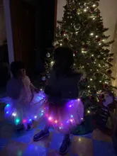 LED brillante luz niños niñas faldas Tutu de princesa niños boda fiesta de baile minifalda traje cosplay led ropa
