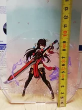 Figura de Anime Genshin Impact Zhongli Diluc Venti Klee Keqing Qiqi, soporte acrílico, modelo de placa, decoración de escritorio, señal de pie, regalos para seguidores