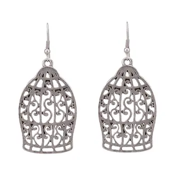 

Earrings jewelery Bird Cage (Lock-hook, jewelery alloy, silver) 53411