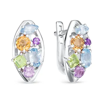 

Silver earrings with Topaz and amethyst