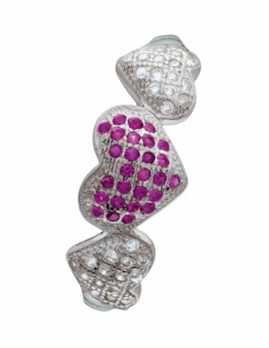 Anillo Plata Rodiada Circonitas de color