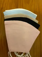 Mascarilla de lino y algodón lavable y reutilizable Unisex, máscara protectora negra, 5 unidades