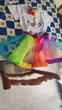 Vestido con tutú de unicornio para niñas, Vestido de princesa de arcoíris, disfraz de unicornio para fiesta de cumpleaños, novedad de 2020