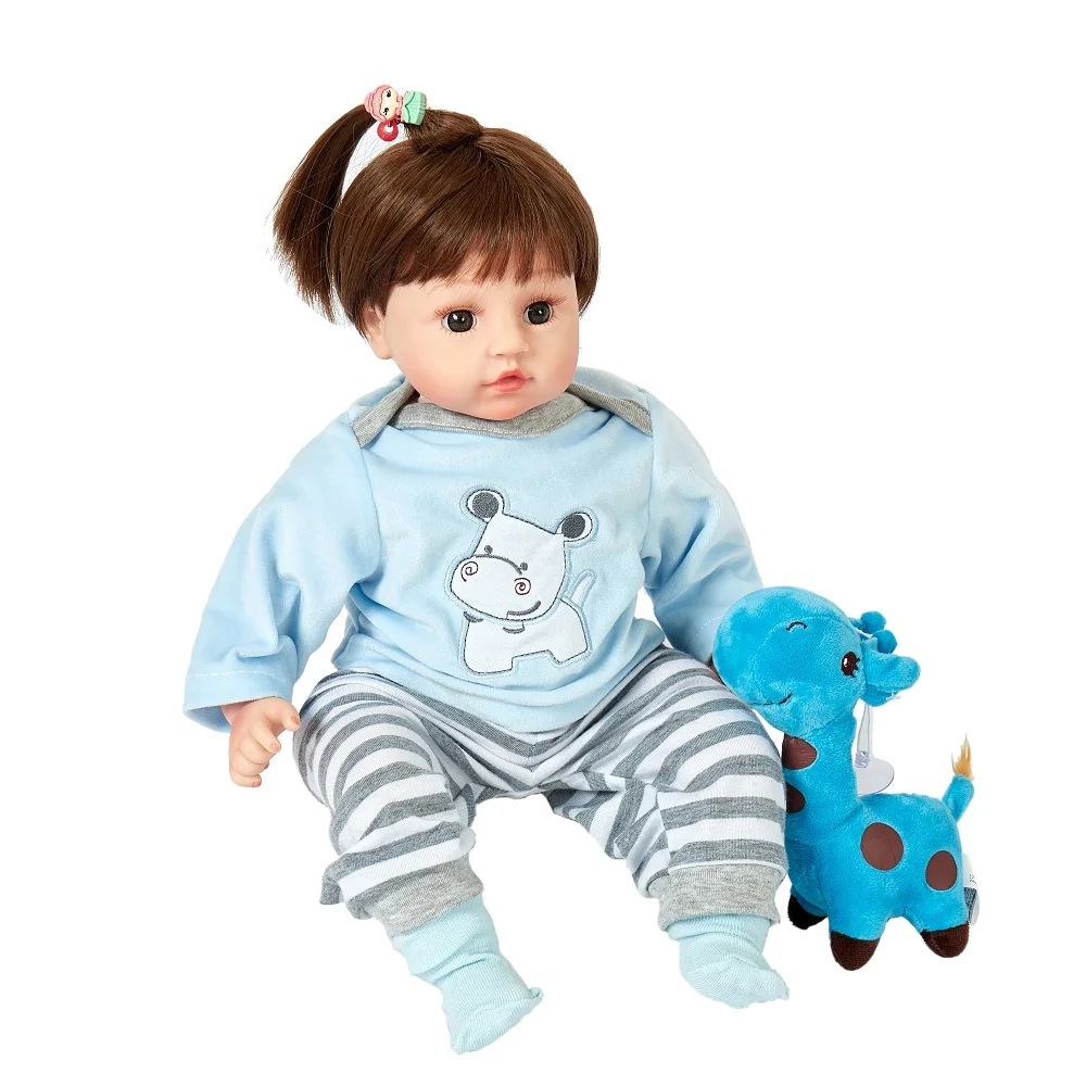 

RBG Adorable Chrismas Gift Toy 17 Inch Reborn Bebe Full Body Soft Vinyl Realistic Cloth Silicone Doll For Girl LoL