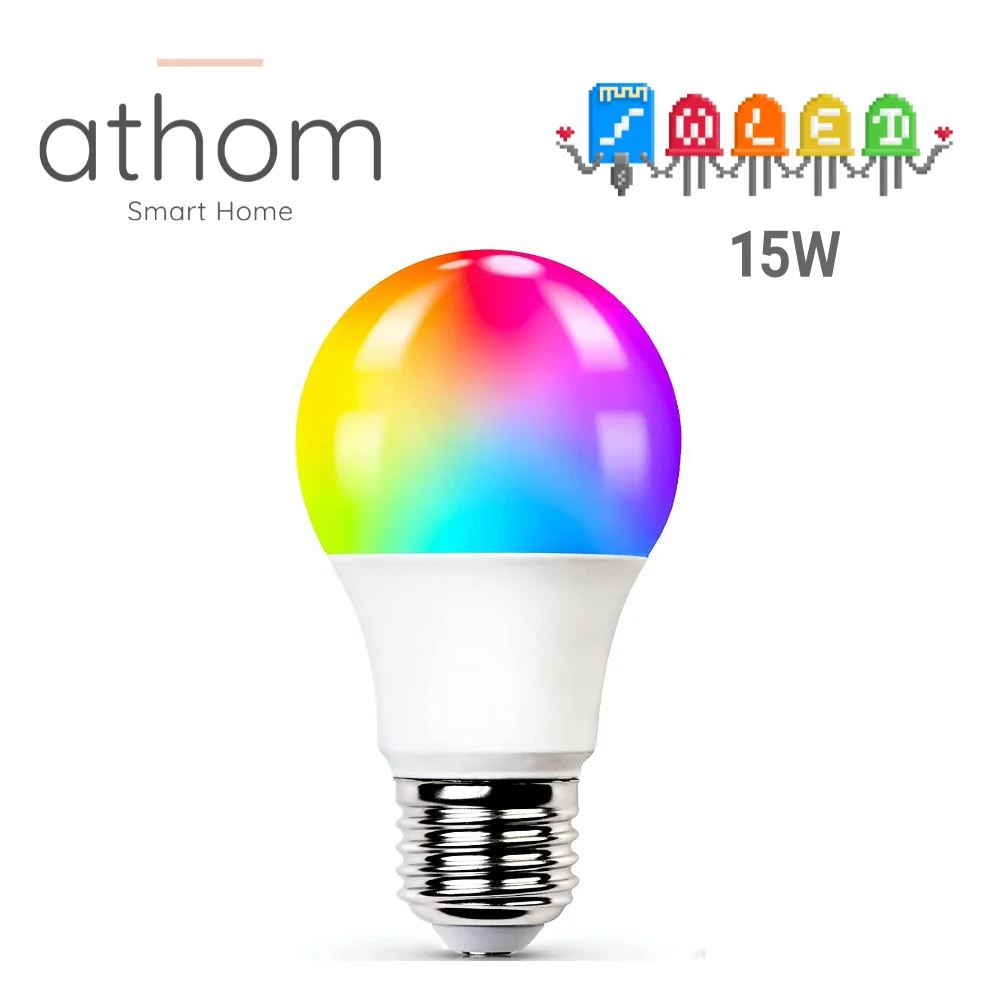 Athom Pré Piscou Wled Lâmpada Inteligente Rgbcw 15w E27