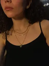 Collar vintage con cadena dorada para mujer, accesorios en capas para niña, ropa, regalos estéticos, colgante de moda 2021