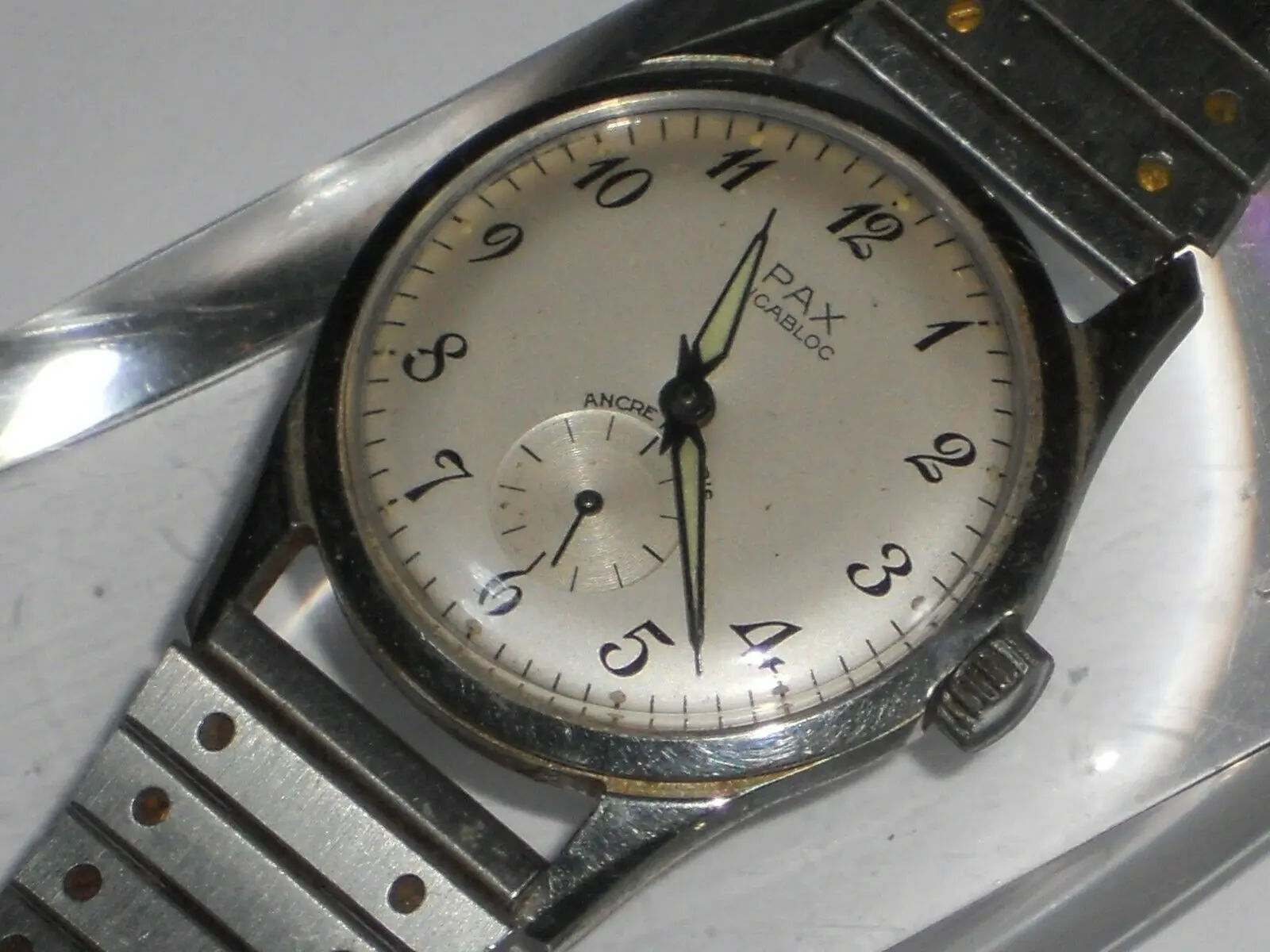 Reloj Mecánico VINTAGE para hombre, trabajo mecánico cronógrafo de, PAX INCABLOC, 1970