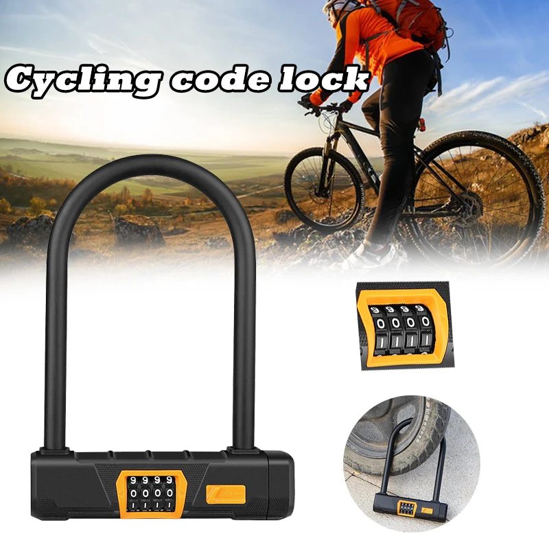 

Bicycle U Lock Anti-theft Password Lock Steel Portable Cycling Code Lock Bike Safety Accessories