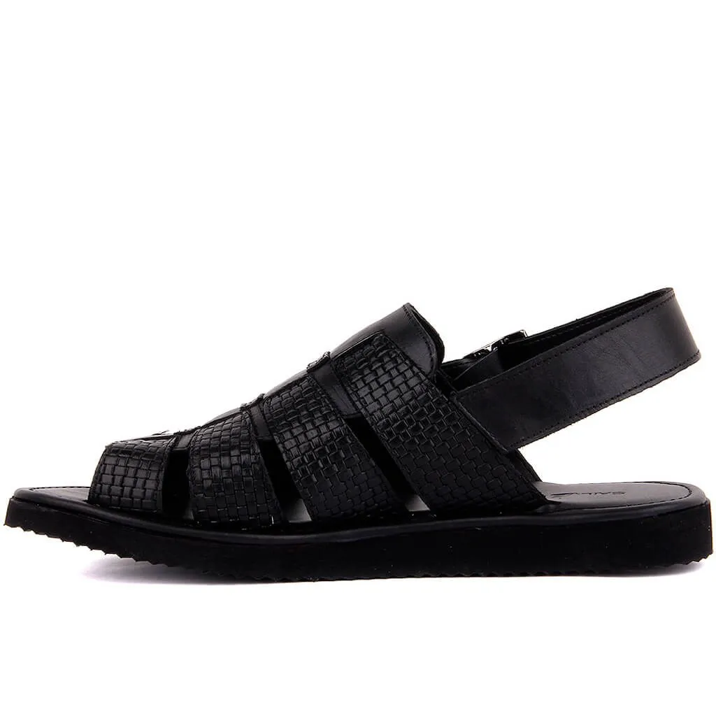 Sail-Lakers черные кожаные мужские сандалии