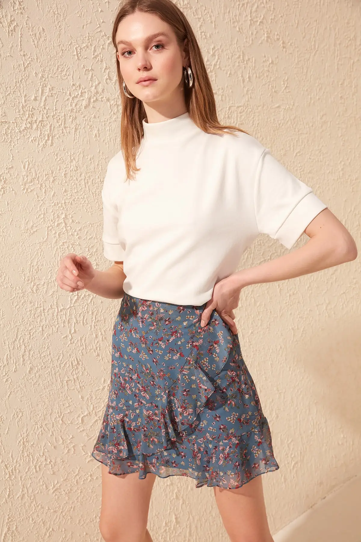 Юбка с цветочным узором TWOSS20ET0222 | Женская одежда