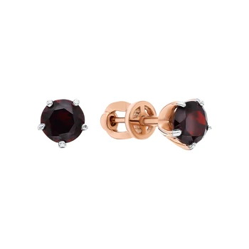 

Gold earrings with Garnet sunlight sample 585