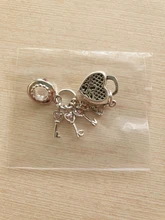 Pulsera de aleación chapada en plata para hombre y mujer, accesorios de cuentas, abalorio artesanal, fabricación de cuenta de joyería, regalos de marca, 1 + 1