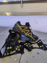 1 par S-XXL 10 pendientes Anti-Skid hielo de nieve escalada zapatos picos agarres para hielo tacos crampones invierno escalada antideslizante cubierta de zapatos