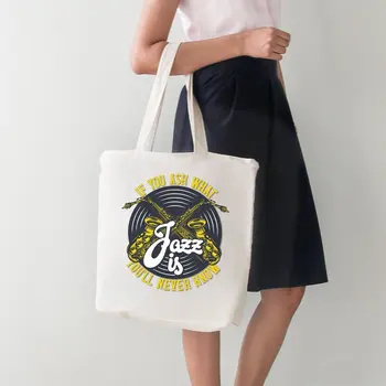

Angemiel Bag Jazz Is Saxophone Women Large Tote Shopping Beach Bag