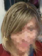 ALAN EATON-Peluca de cabello sintético liso para mujer, cabellera artificial corto y rubio con flequillo, color marrón degradado, estilo Cosplay, resistente al calor