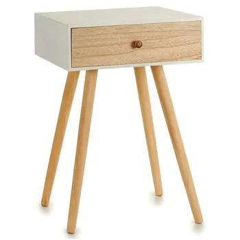 

Side table with 1 Cajon and wooden Legs. Simple Assembly. Measurements: 47x24x55 cm